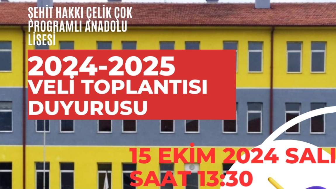 2024-2025 EĞİTİM-ÖĞRETİM YILI VELİ TOPLANTISI DUYURUSU.